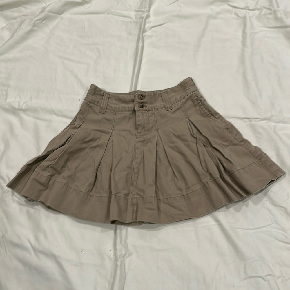 Girls Ralph Lauren Pleated Khaki Skirt